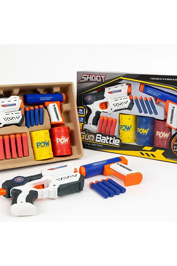 Children's Safe Toy Set with Foam Bullets, 2 Guns