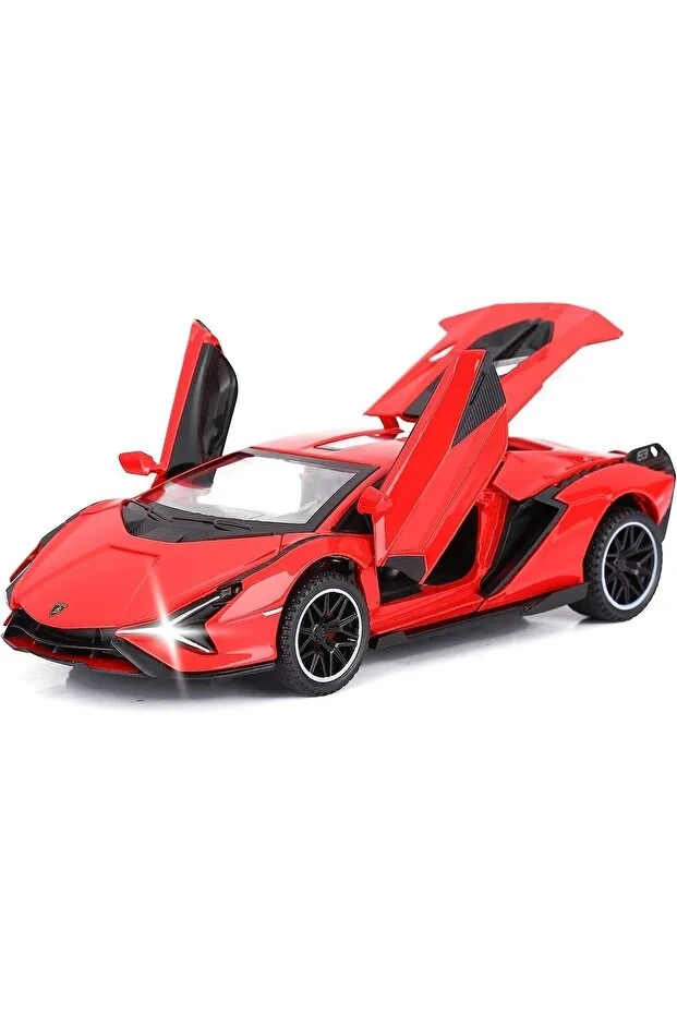 Diecast Metal Sports Car Model with Opening Scissor Doors & LED Lights