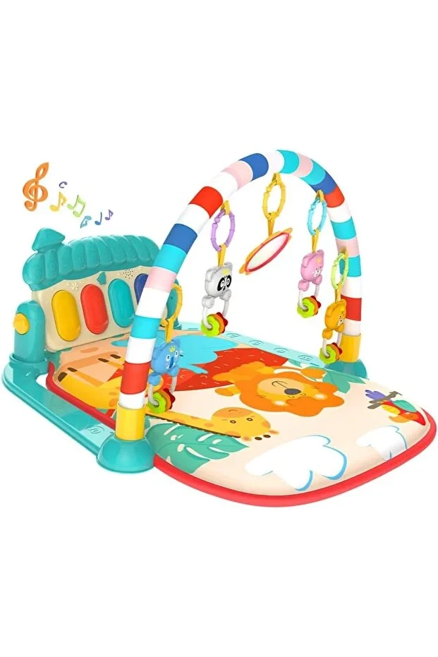 Baby Play Gym Activity Mat with Piano, Hanging Toys & Musical Sounds