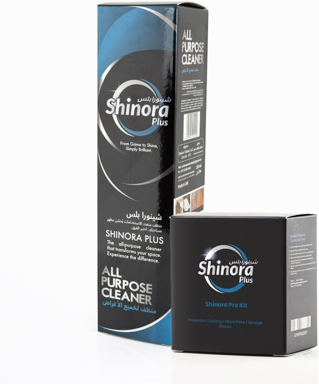 SHINORA PLUS Pro kit, All Purpose Cleaner, Multi-Surface Spray for Car Interior, Yellow Headlight