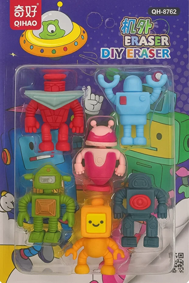 6-Piece Children's Eraser Set - Cute Rubber Erasers for Stationery, Gift, Returns, and School Use ASRTD