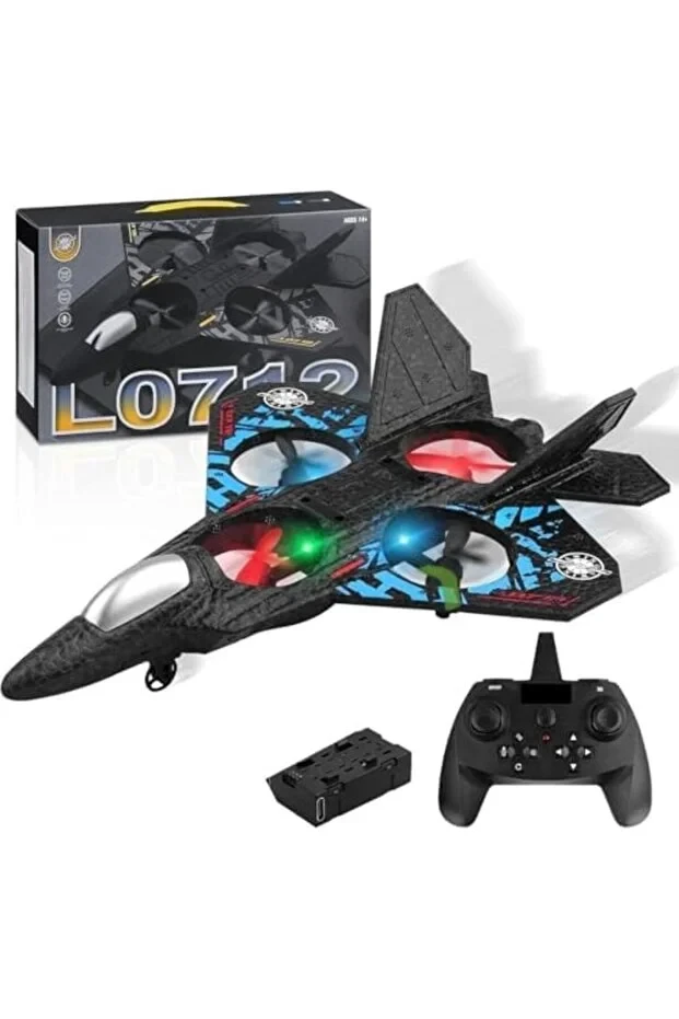 2.4GHz Remote Controlled L0712 RC Aeroplane with LED Lights, 80m Range, USB Charging.