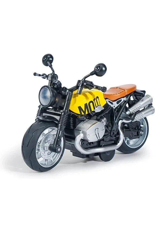Pull-Back Metal Diecast Motorcycle Toy with Sound and Light, Bike for boys
