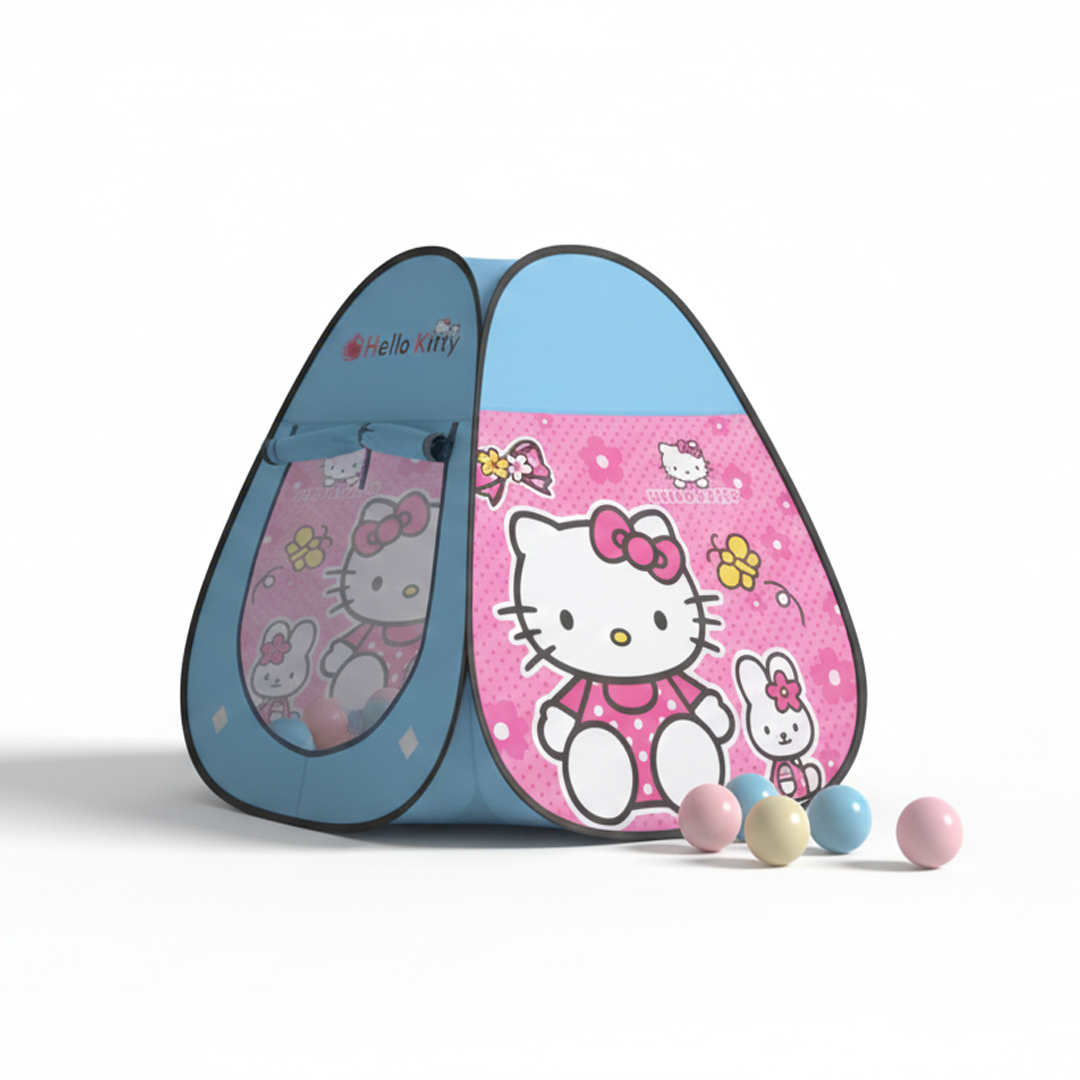 Kids Play Tent With 50 Balls | HELLO KITTY | Indoor & Outdoor Folding Playhouse | Ages 2+