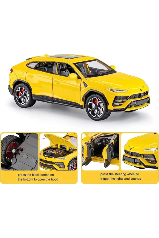 1:24 Scale Diecast SUV Model Car with Sound & LED Lights